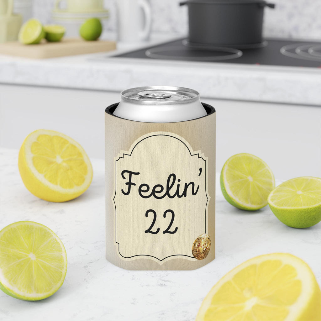 Personalized Feeling 22 Can Cooler Rose Gold, Gold, Silver Custom Can Sleeve, Slim and Regular Sizes