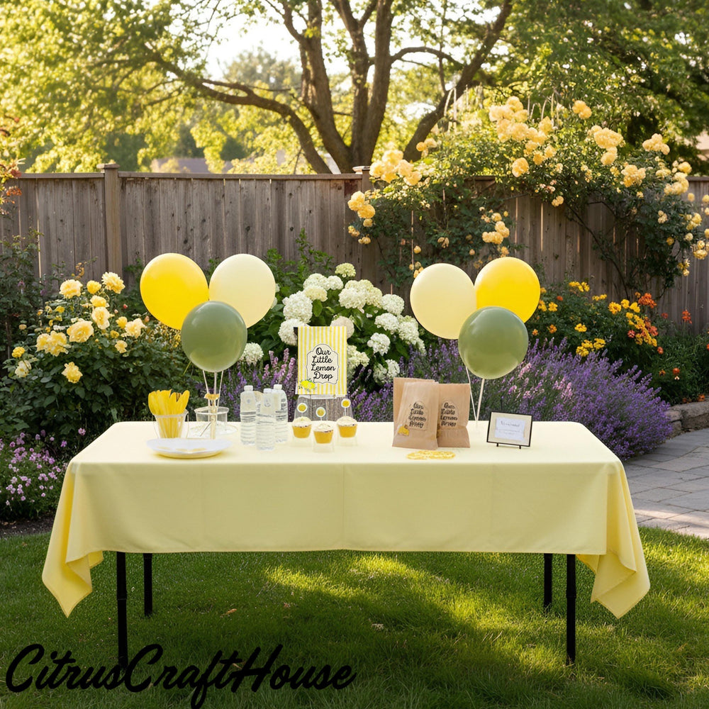 Our Little Lemon Drop Party Decor Kit | Lemon Baby Shower, Sprinkle, Birthday Set | Cardstock Signs, Latex Balloons & Favor Bags