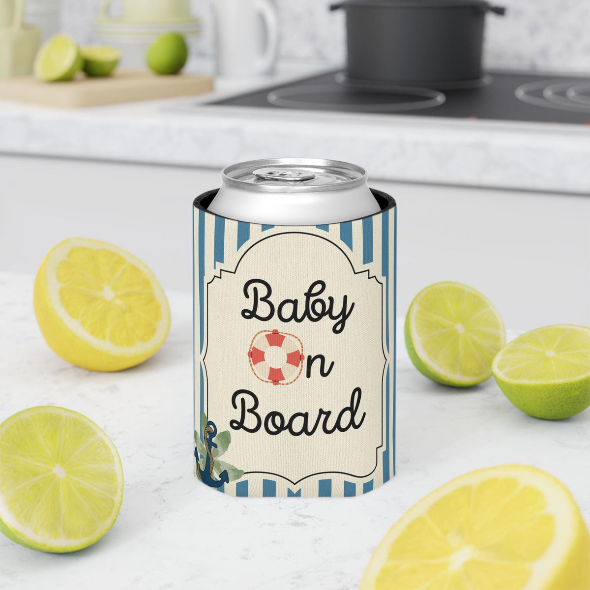 Personalized Baby On Board Can Cooler Custom Baby Shower Can Sleeve, Slim and Regular Can Sizes