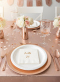 Finally 21 party decor, napkins, metallic, rose, gold, gold, silver, black