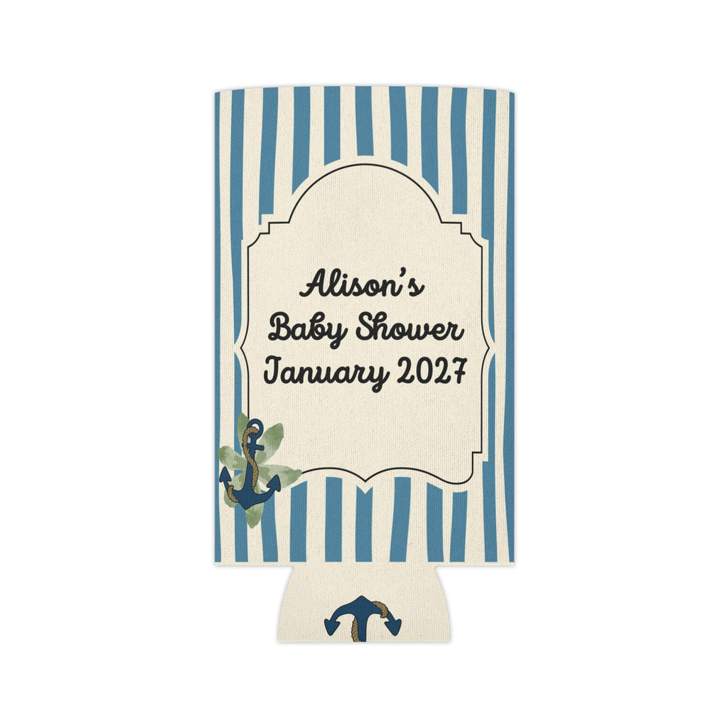 Personalized Ship Happens Can Cooler  Custom Baby Shower Can Sleeve, Slim and Regular Can Sizes
