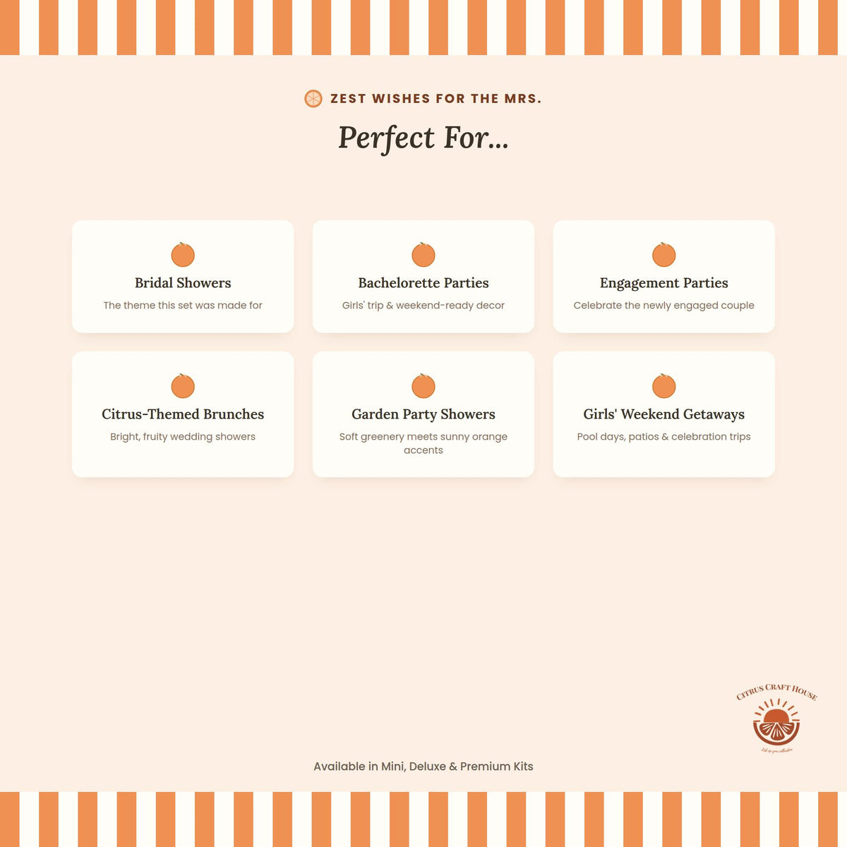 Zest Wishes for the Mrs. Favor Bags, Set of 12 – 6x9 Flat Kraft Paper Bags for Bridal Shower & Bachelorette Favors
