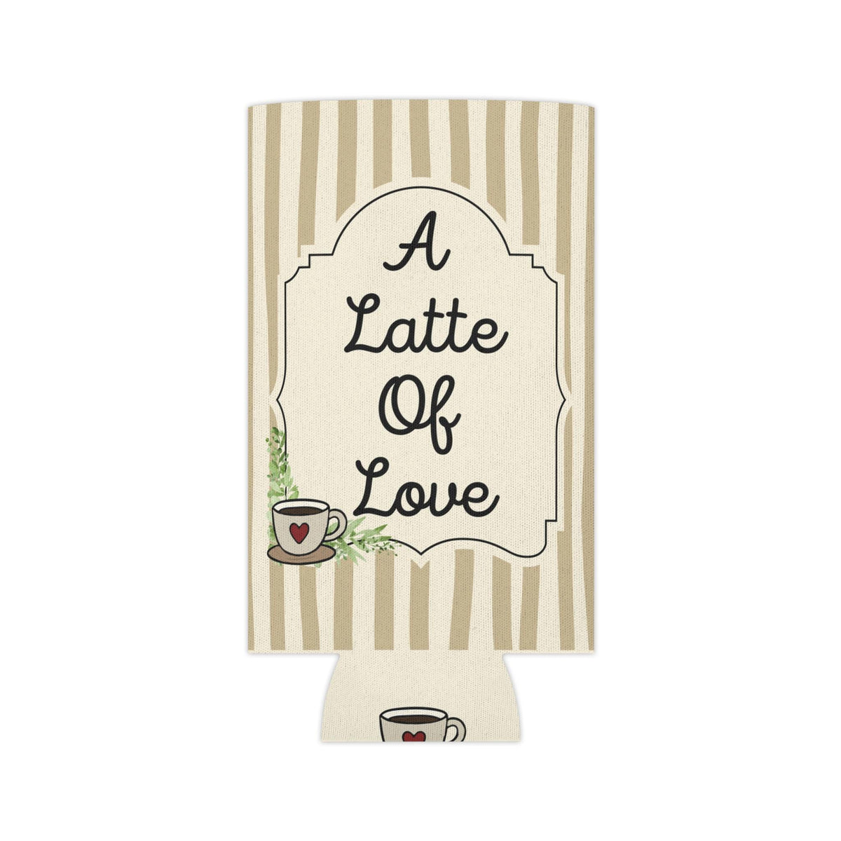 Personalized A Latte of Love Can Cooler Custom Bachelorette Bridal Can Sleeve Slim and Regular Can Sizes