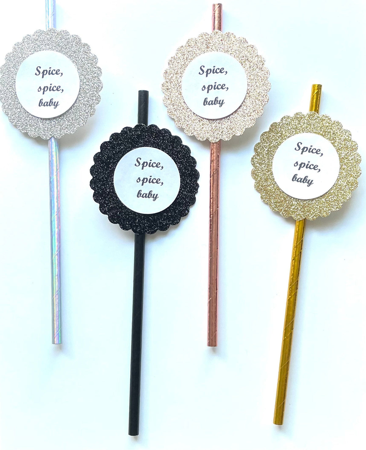 Spice Spice Baby Fall Thanksgiving Party Decor Paper Straws - Good Life Relax - Set of 12 Straws - Party Favors- Coffee Bar- Tiered Tray