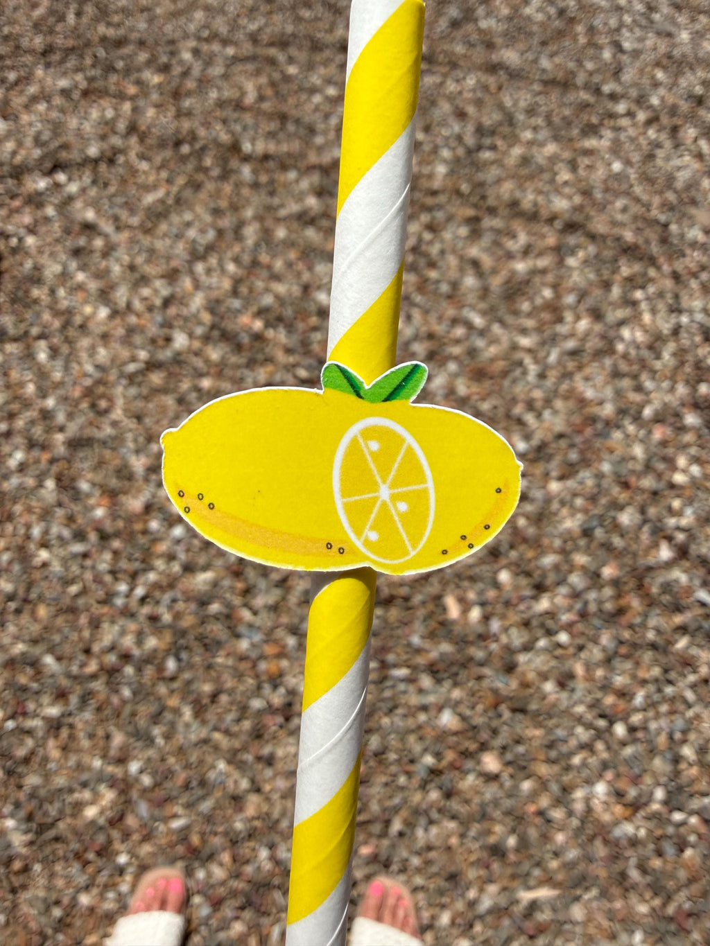 Lemon Paper Straws, Set of 12 – Eco-Friendly Paper Straws for Lemonade Stand, Baby Shower & Bridal Shower
