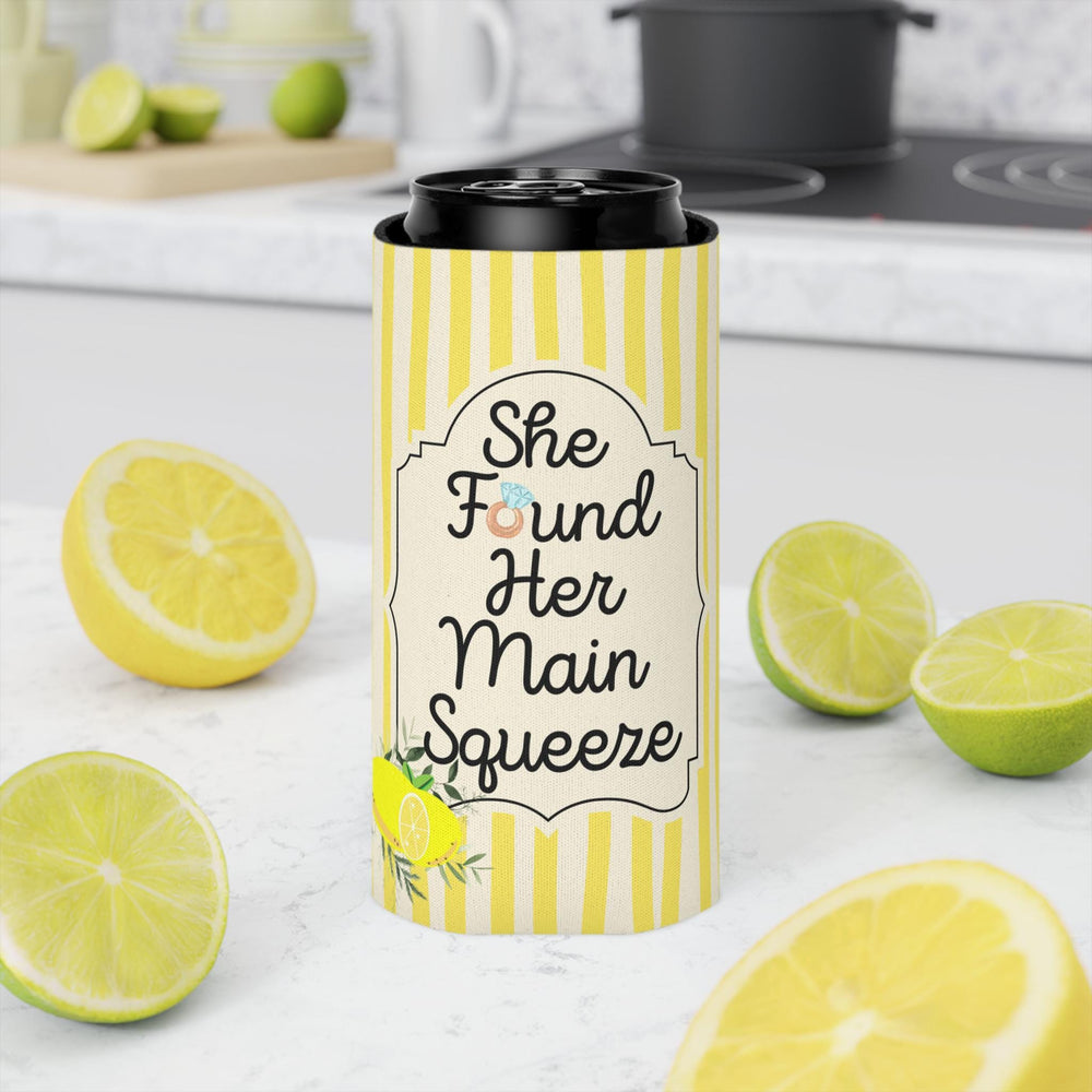 Personalized She Found Her Main Squeeze Can Cooler Custom Bachelorette Bridal Can Sleeve Slim and Regular Can Sizes