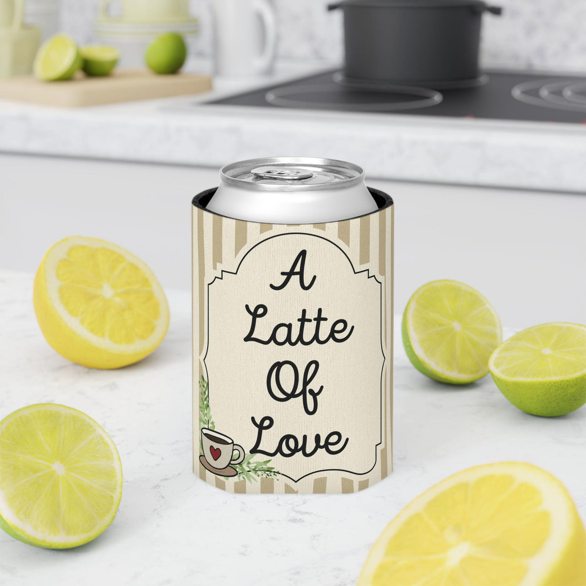Personalized A Latte of Love Can Cooler Custom Bachelorette Bridal Can Sleeve Slim and Regular Can Sizes