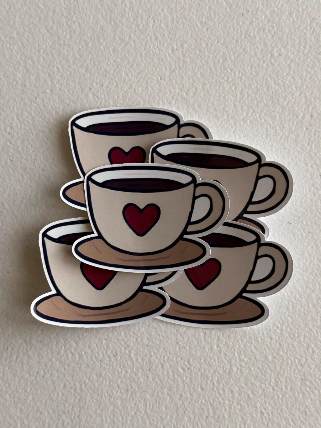 Coffee Stickers, Set of 12 – Die-Cut Coffee Cup Print Stickers for Favor Bags, Party Favors & Table Scatter