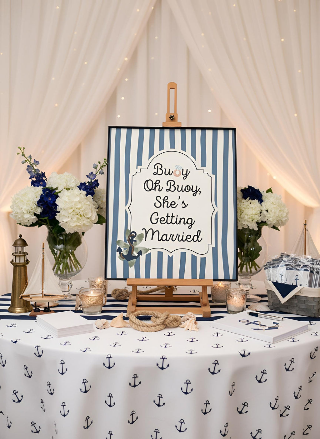 Buoy Oh Buoy, She's Getting Married Bridal Shower Decor Kit | Nautical Bachelorette Party Set | Signs, Balloons, Favor Bags and More