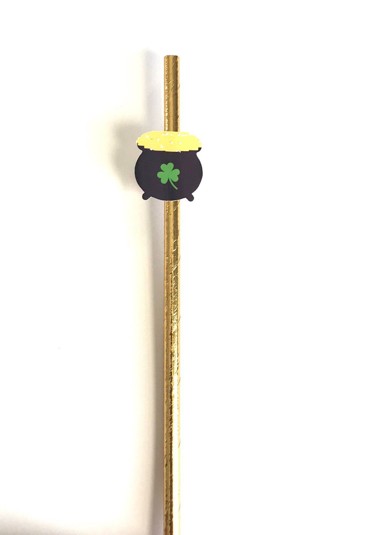 Pot of Gold Glitter Straws, Set of 12 – St. Patrick's Day Party Decor