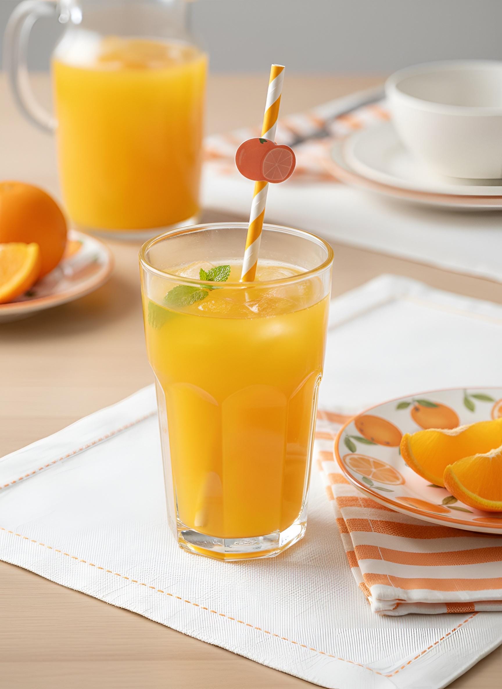 Clementine Paper Straws, Set of 12 – Eco-Friendly Paper Straws for Baby Shower, Birthday & Citrus Party