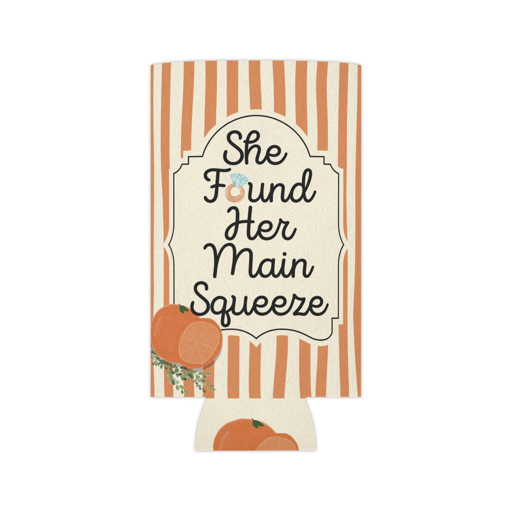 Personalized She Found Her Main Squeeze Can Cooler Custom Bachelorette Can Sleeve, Slim and Regular Can Sizes