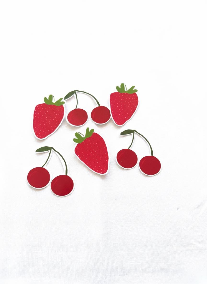 A Berry Cute Baby Is On The Way Baby Shower Decor Kit | Cherry & Strawberry Baby Sprinkle Party Set | Signs, Balloons, Favor Bags and More