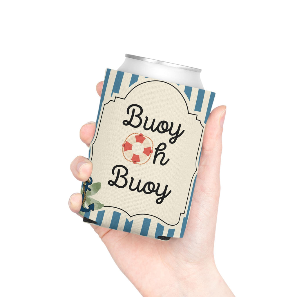 Personalized Buoy Oh Buoy Can Cooler Custom Baby Shower Can Sleeve, Slim and Regular Can Sizes