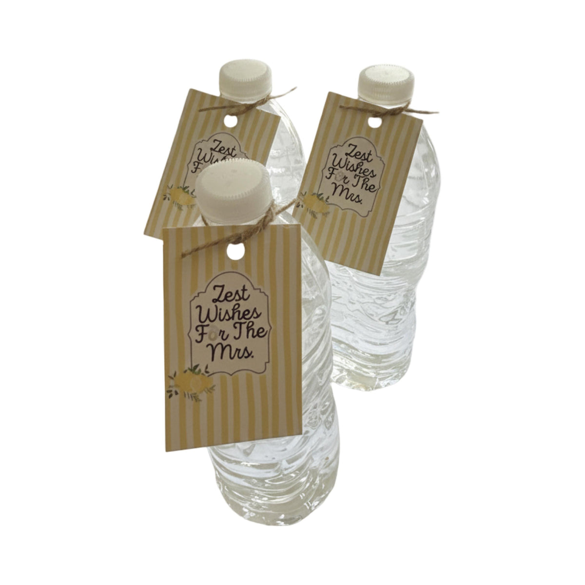 Zest Wishes for the Mrs. Favor Tags, Set of 12 – Glossy Cardstock Gift Tags with Twine for Bridal Shower & Bachelorette