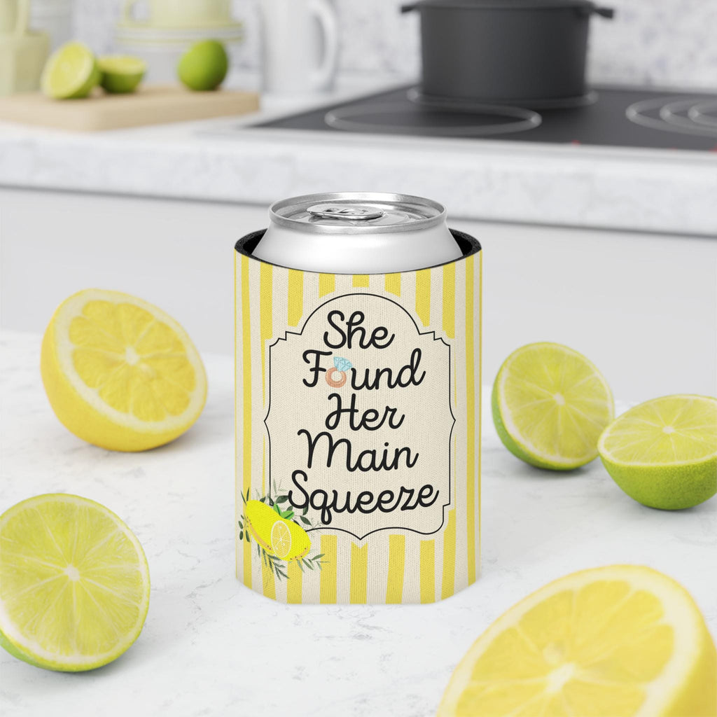 Personalized She Found Her Main Squeeze Can Cooler Custom Bachelorette Bridal Can Sleeve Slim and Regular Can Sizes