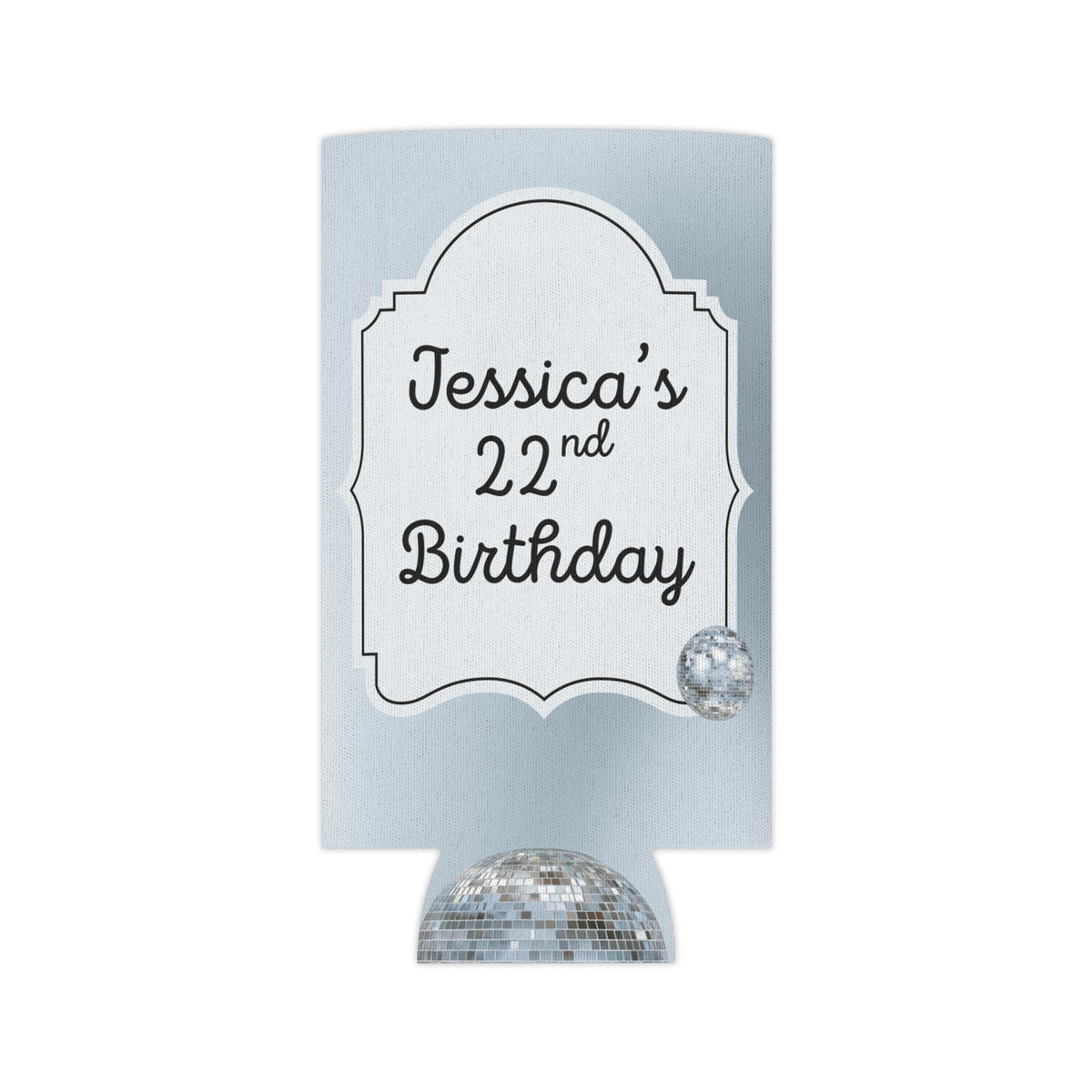 Personalized Feeling 22 Can Cooler Rose Gold, Gold, Silver Custom Can Sleeve, Slim and Regular Sizes