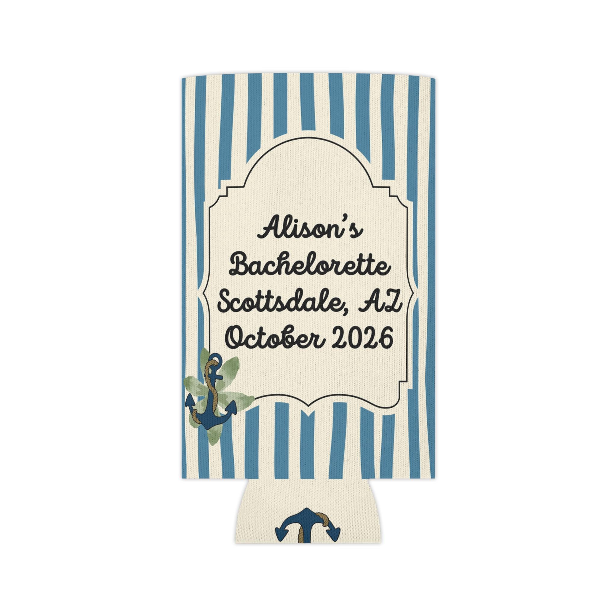 Personalized Buoy Oh Buoy She’s Getting Married Can Cooler Custom Bachelorette Bridal Can Sleeve Slim and Regular Can Sizes