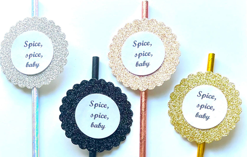 Spice Spice Baby Fall Thanksgiving Party Decor Paper Straws - Good Life Relax - Set of 12 Straws - Party Favors- Coffee Bar- Tiered Tray