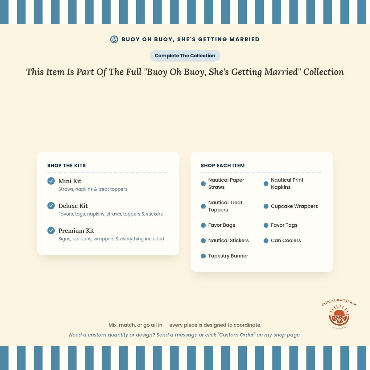 Buoy Oh Buoy, She's Getting Married Favor Bags, Set of 12 – 6x9 Flat Kraft Paper Bags for Bridal Shower Bachelorette Favors