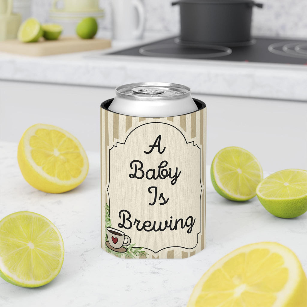 Personalized A Baby Is Brewing Can Cooler Custom Baby Shower Can Sleeve, Slim and Regular Can Sizes