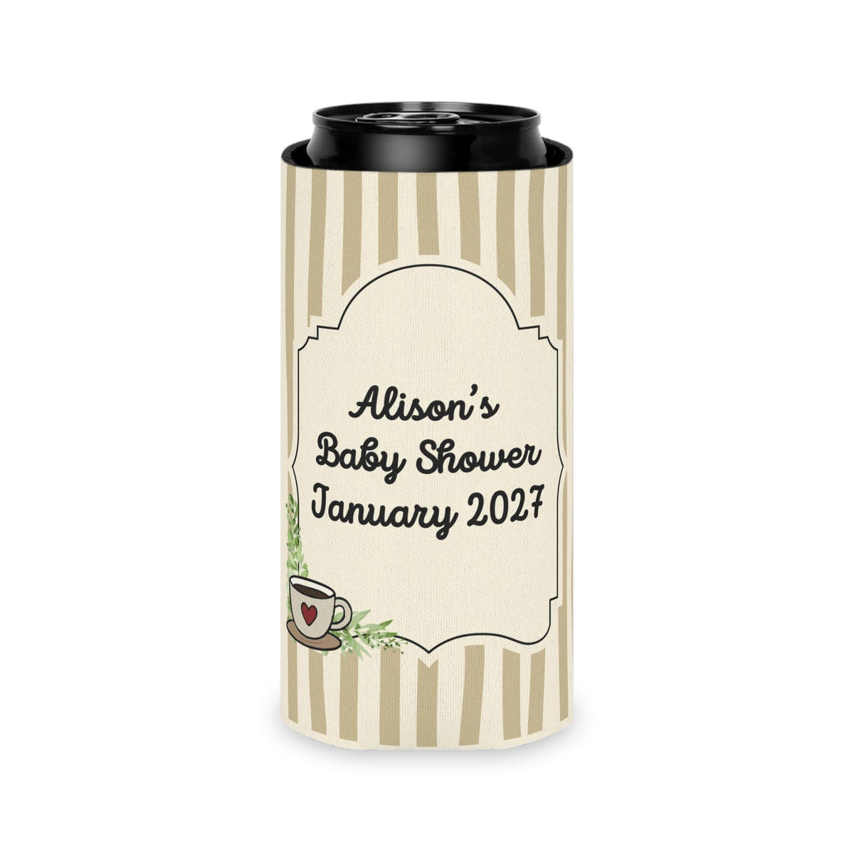 Personalized A Baby Is Brewing Can Cooler Custom Baby Shower Can Sleeve, Slim and Regular Can Sizes