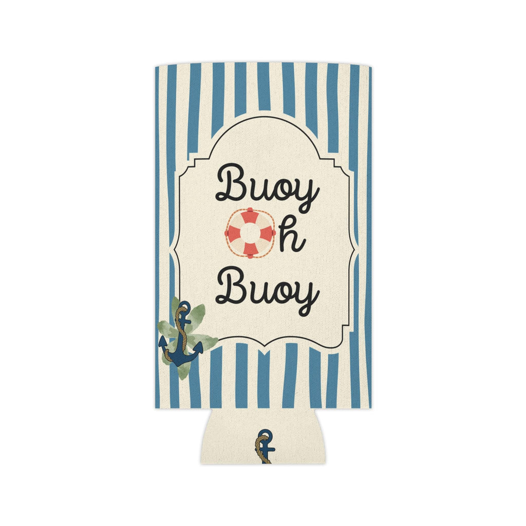Personalized Buoy Oh Buoy Can Cooler Custom Baby Shower Can Sleeve, Slim and Regular Can Sizes